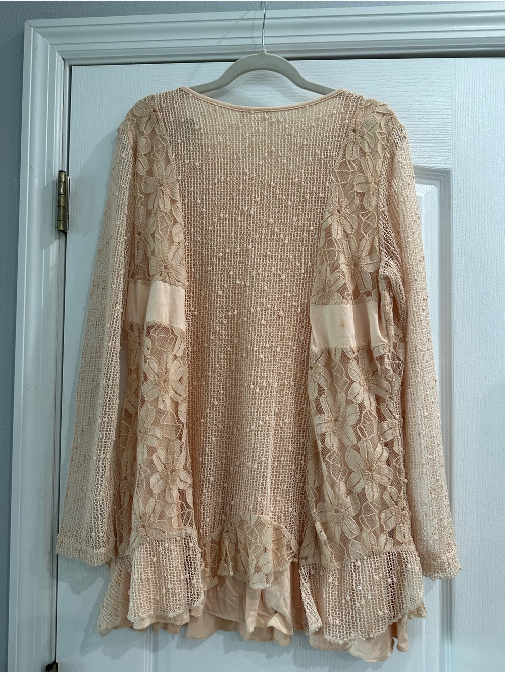 Kaktus Cream Lace & Knit Patchwork Long Sleeve Top - Picture 4 of 4